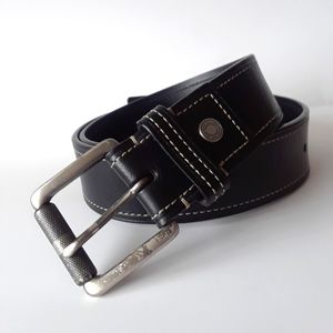 Coach Men's Black Leather Dress Belt, US 34" Waiste